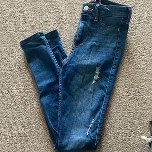 Hollister high rise jean legging advanced stretch denim jeans women’s, size 1R